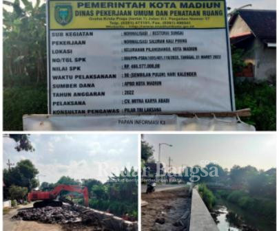 Tampak terlihat alat berat saat pengerjaan Normalisasi Kali PirinG (Dok Foto Wito)