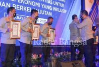 Kapolresta Sidoarjo Kombes Pol. Kusumo Wahyu Bintoro usai menerima penghargaan salah satu satker jajaran Polda Jatim terbaik dalam produk perencanaan tahun 2022 (IST)