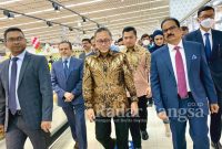 Menteri Perdagangan RI, Zulkifli Hasan mengunjungi retail modern Lulu Hypermarket di Abu Dhabi, Uni Emirat Arab (UEA), pada Kamis (30 Juni)