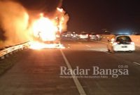 Lokasi kejadian Bus Rosalia yang terbakar (Dok Foto IST)