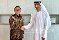 Menteri Perdagangan RI, Zulkifli Hasan bertemu dengan Menteri Ekonomi Uni Emirat Arab (UEA), Thani Bin Ahmed Al Zeyoudi di Abu Dhabi, Kamis (30 Juni).