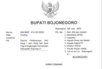Surat Edaran Bupati Bojonegoro (DoK Foto IST)