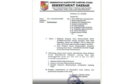 Surat pemberitahuan (Dok Foto IST)