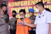 Kapolresta Sidoarjo Kombes Pol. Kusumo Wahyu Bintoro, gelar konfrensi Pers kasus pelaku sodomi Senin (25/7/2022). (Dok Foto IST)