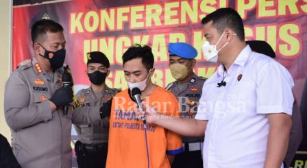Kapolresta Sidoarjo Kombes Pol. Kusumo Wahyu Bintoro, gelar konfrensi Pers kasus pelaku sodomi Senin (25/7/2022). (Dok Foto IST)