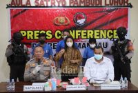 Kapolres Lamandau AKBP Bronto Budiyono, S.I.K. dalam Press Conference di aula Satryo Pambudi Luhur Satreskrim Polres Lamandau, Senin (15/8/2022)