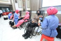  Donor Darah yang digelar oleh Polwan Polda Jatim di Mapolda (IST)