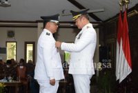 Kepala desa (Kades) Sukodadi terpilih periode 2022 - 2028, Rollando Shein Jonna,S,PD. pada saat pelantikan (12/08)