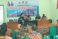 Sosialisasi perundang-undangan bidang cukai di Gedung Martindo Rice di Desa Palur Kecamatan Kebonsari, Kabupaten Madiun, Senin (22/8/2022).