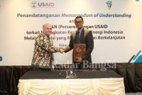 MoU yang ditandatangani oleh Direktur Utama PLN Darmawan Prasodjo dan Direktur USAID Indonesia Jeff Cohen di Jakarta, pada 3 Agustus 2022.