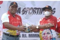 H Rahmat Muhajirin anggota DPR RI resmi membuka turnamen sepakbola U-12 tahun bertajuk Turnamen Rajawali Muda 2022 yang digelar di Lapangan Bola Desa Durungbedug Candi, Minggu (7/8/2022).