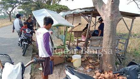 Dok Foto Grobak Pedagang Es Kelapa (Casmadi RadarBangsa)