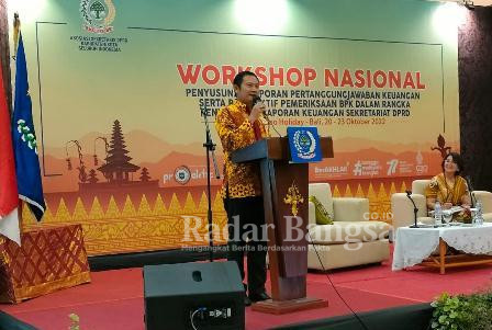 Top Leader Lamongan Yuhronur Efendi dalam Workshop Nasional Asdeksi, Jumat (21/10) di Hotel Plagoo Holiday Bali. (IST)