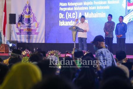 Ketua Majelis Pembina Nasional Pengurus Besar Pergerakan Mahasiswa Islam Indonesia, Abdul Muhaimin Iskandar secara resmi membuka Musyawarah Kerja Nasional PMII se Indonesia di UIN Sayyid Ali Rahmatullah Tulungagung, Kamis (17/11) (IST)