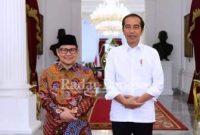 (baju putih)  Presiden Joko Widodo dan Ketua Umum Partai Kebangkitan Bangsa (PKB) Abdul Muhaimin Iskandar (IST)