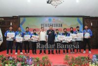 Bupati Lamongan Yuhronur Efendi pada Penatikan dan Pengukuhan Pengurus KONI masa jabatan 2022-2026, di Pendopo Lokatantra Lamongan, Kamis (24/11).
