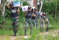 Pelaksanaan tugas misi suci kemanusiaan prajurit TNI- AD di Cianjur (IST)