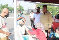 Kapolresta Sidoarjo Kombes Pol. Kusumo Wahyu Bintoro, saat mengunjungi gerai Vaksinasi (IST)