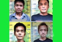 Ket Foto : Ke empat budak sabu yang berhasil di tangkap Satresnarkoba Polres Lumajang, adalah  berinisial 'E' (32), AW (47), ATS (44) dan WR (27). (Dok Kasat Narkoba Polres Lumajang, for Riyaman)