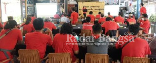 Suasana media gathering bersama kanwil  DPJ Jatim di  Monstero fishing jln lingkar timur Sidoarjo .Rabu (25/1/2023) (Foto : Rino Tutuko )