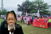 Ketua Koordinator Wilayah Satuan Pelayanan Pendidikan Dasar Kecamatan Sindangbarang Dudi Darmawan S.Pd sedang menyampaikan tentang gelar pekan kreativitas siswa tingkat sekolah dasar. (Dok photo RadarBangsa.co.id/AE Nasution)