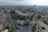 Tanpak dari atas, puncak peringatan Hari Lahir (Harlah) Satu Abad Nahdlatul Ulama (NU) di Sidoarjo, Jawa Timur (7/02)( Dok ISTIMEWA for RadarBangsa.co.id)