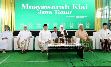 Musyawarah kyai se Jatim dukung Muhaimin Iskandar , Kamis (23/2) di bumi sholawat Sidoarjo (Foto  : Rino Tutuko )