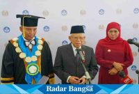 Wapres RI, KH Ma’ruf Amin meresmikan tiga gedung baru Unesa dan menghadiri pengukuhan guru besar putrinya, (Dok foto Humas Unesa for RadarBangsa.co.id)