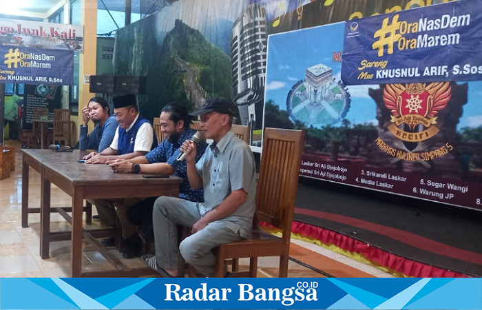 Kegiatan Ngobras DPRD Partai NasDem Kabupaten Kediri bersama para jurnalis di Kediri (foto: Hikam)