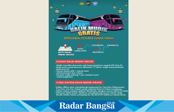 Polres Lumajang siapkan bus gratis untuk para pemudik yang akan kembali ke kota Surabaya. (Dok Humas Polres Lumajang, for Riyaman).