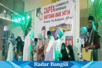 zapta Comunity berikan santunan kepada 40 anak yatim, Sabtu (15/4/2023). (Dok foto Surah)