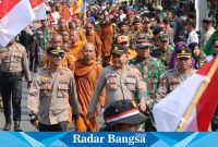 32 biksu dari Thailand yang menggelar thudong atau ritual jalan kaki Sabtu, (27/05/2023)