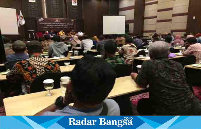 KPU) RI menggelar sosialisasi dan pendidikan pemilih Pemilu Serentak 2024 yang diselenggarakan di Fave Hotel Sidoarjo, Kamis (18/5/2023).