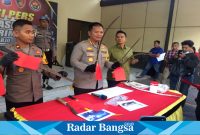 Kapolresta tunjukan barang bukti,Rabu (24/5) di Polresta (Foto : Rino Tutuko )