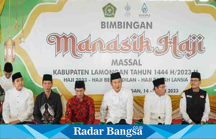 Pemerintah Kabupaten Lamongan berikan pelatihan manasik haji kepada 1626 jamaah haji, Minggu (14/5) di Masjid Namira Lamongan. (Dok foto pemkab for RadarBangsa.co.id)