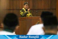 Gus Jazil  saat memberikan sambutan pada acara deklarasi sekaligus pelantikan Dewan Pimpinan Wilayah Badan Persaudaraan Antar Iman (DPW BERANI) Provinsi Bali di Gedung Serbaguna Kantor Gubernur Bali di Kota Denpasar, Sabtu (6/5/2023). (Dok foto IST)