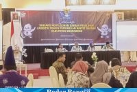 Junaedi,Ketua Komisi Pemilihan Umum (KPU) Bondowoso membuka  acara Evaluasi Tahapan Penyusunan Daerah Pemilihan (Dapil) Dewan Perwakilan Rakyat Daerah (DPRD) Kabupaten Bondowoso di Ijen View Bondowoso,Jawa Timur ,Jum'at 30/06/2023. (Foto) sukri.