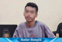 Terduga Pelaku inisial 'ARM' (19) asal Desa Kebonsari, Kecamatan Sumbersuko, yang berhasil diamankan polisi, Rabu (21/6) malam. (Dok Humas Polres Lmj, for Riyaman).