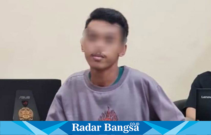 Terduga Pelaku inisial 'ARM' (19) asal Desa Kebonsari, Kecamatan Sumbersuko, yang berhasil diamankan polisi, Rabu (21/6) malam. (Dok Humas Polres Lmj, for Riyaman).