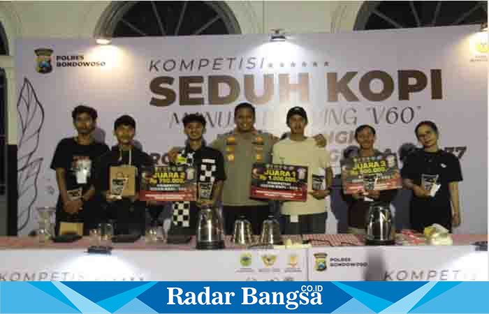 Event kompetisi seduh kopi digelar Polres Bondowoso dalam rangka Dirgahayu Bhayangkara ke 77 dinilai mampu membangkitkan kembali Brand Bondowoso Republik Kopi (RBK).