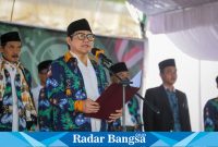 Wakil Ketua DPR RI bidang Korkesra Abdul Muhaimin Iskandar menghadiri sekaligus menjadi Inspektur Upacara Apel Kebangsaan dalam rangka memperingati Hari Lahir Pancasila bersama 20 ribu Kader Penggerak NU di Ogan Komering Ulu (OKU) Timur, Kamis (1/6/2023).
