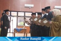 Upacara Pelantikan dan Pengambilan Sumpah Jabatan Pejabat Pimpinan Tinggi Pratama dan Pejabat Administrasi di Lingkungan Pemerintah Kabupaten Lahat tahun 2023. Rabu (14/06/2023)