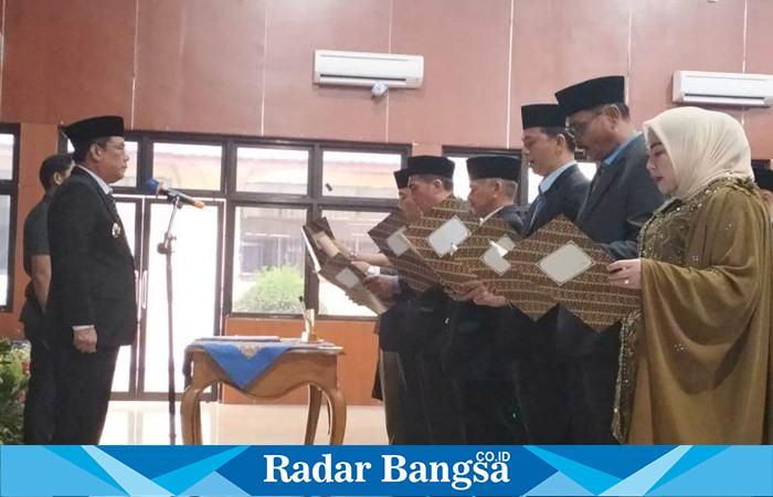 Upacara Pelantikan dan Pengambilan Sumpah Jabatan Pejabat Pimpinan Tinggi Pratama dan Pejabat Administrasi di Lingkungan Pemerintah Kabupaten Lahat tahun 2023. Rabu (14/06/2023)