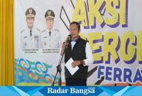 upati Lamongan Yuhronur Efendi launcing program inovasi Ferrameg (Fe Hari Rabu Megilan), di SMPN 2 Lamongan, Senin (19/6). (Dok foto RadarBangsa.co.id)