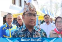 Kapolres Lumajang, AKBP. Boy Jeckson Situmorang, S.H., S.I.K., M.H, ketika menghadiri launching chekplot oleh BPN Lumajang, di halaman Perpustakaan Mula Malurung Lumajang, sabtu (17/06/23) kemarin. (Dok Humas Polres Lmj, for Riyaman).