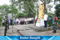 Upacara peringatan hari lahirnya Pancasila di Bukit tak jadi kecamatan Bonjol Kabupaten Pasaman (Dok foto anafiah)