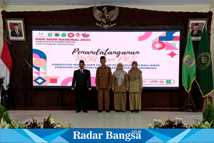 Dalam rangka peringati puncak Hari Anak Nasional (HAN) pada 23 Juli 2023 di Kabupaten Bondowoso dilaksanakan di Pendopo RBA Kironggo, Senin (31/07/2023). (Foto)Sukri.