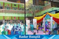  Kegiatan MPLS di SMP Negeri 5 Lumajang, di akhir kegiatan, ketika Kepala Sekolah turut bernyanyi, membuat Suasana MPLS menjadi meriah, Kamis (20/7). (Dok Riyaman/Radarbangsa.co.id)