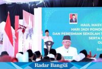  Wagub Jatim, Emil Elestianto Dardak saat mendampingi Wapres RI, Ma’ruf Amin meresmikan Sekolah Tinggi Ekonomi dan Bisnis Islam di Ponpes Al Anwar Bangkalan