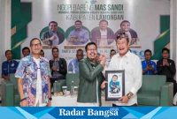 Acara Ngopi Bareng Mas Menteri, di Rumah Makan Aqila Lamongan, Sabtu (12/8/2023).